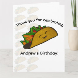 Cartão De Agradecimento Obrigado pela Festa de Taco