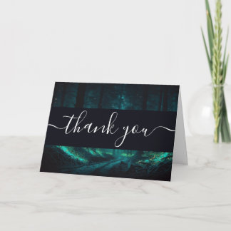 Cartão De Agradecimento Obrigado pela Floresta Encantada Verde Personaliza