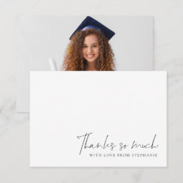 Cartão De Agradecimento Obrigado pela Formatura em Foto Minimalista