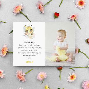 Cartão De Agradecimento Obrigado pela Foto Personalizada do 1º Aniversário