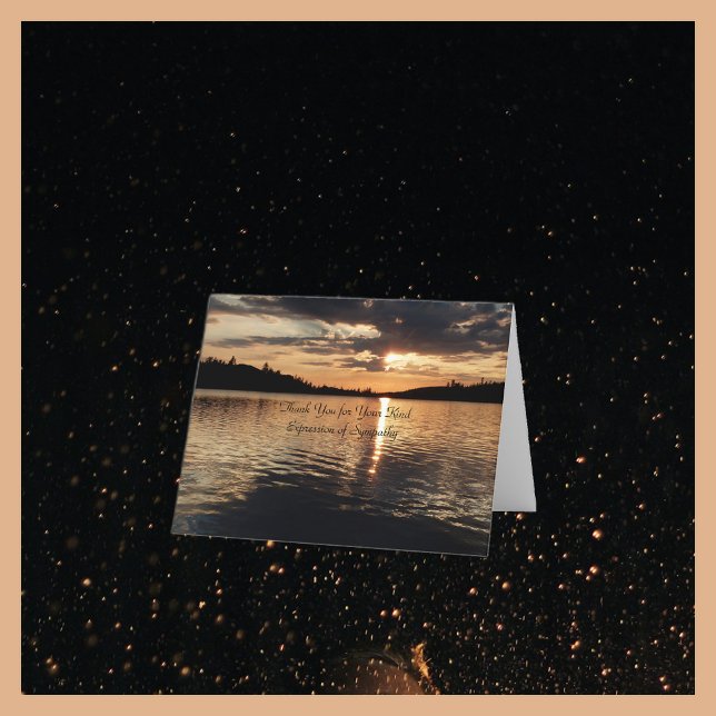 Cartão De Agradecimento Obrigado pela simpatia, Ouro Sunset no lago (Criador carregado)