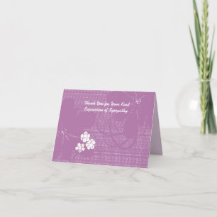Cartão De Agradecimento Obrigado pela simpatia, Pastel Purple Floral
