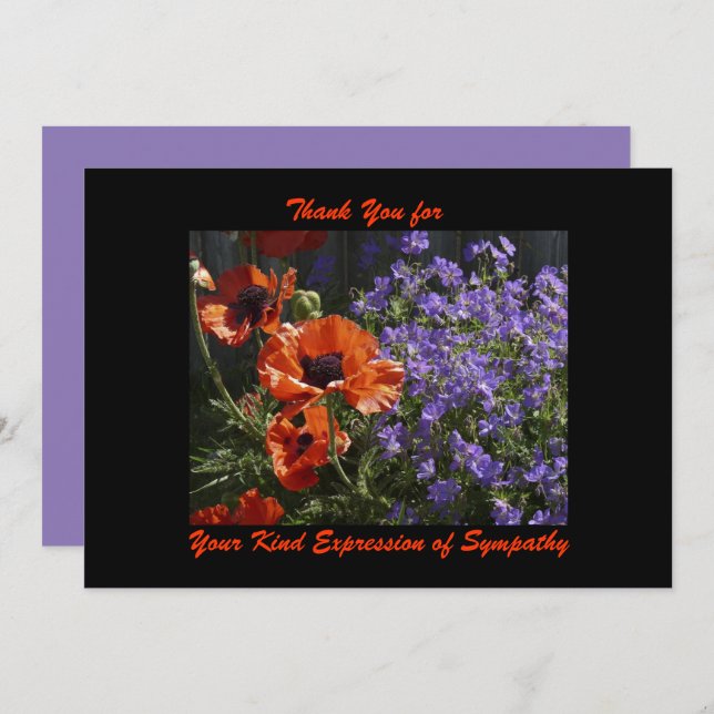 Cartão De Agradecimento Obrigado pela simpatia, tortas de flores laranja (Frente/Verso)