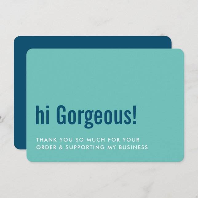 Cartão De Agradecimento OBRIGADO PELA SUA ENCOMENDA, diversão, insira o ma (Frente/Verso)