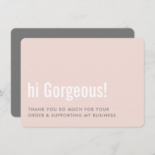 Cartão De Agradecimento OBRIGADO PELA SUA ENCOMENDA DIVERTIDA, insira cinz