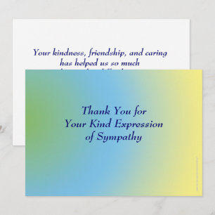 Cartão De Agradecimento Obrigado pela sua simpatia, Pastel Blue Yellow