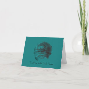 Cartão De Agradecimento Obrigado Pelas Flores, Placa Teal Rosa