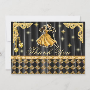 Cartão De Agradecimento Obrigado pelo 21º Aniversário em Ouro com Dançarin