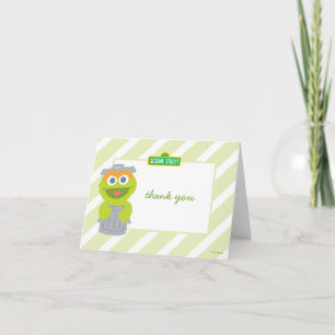 Cartão De Agradecimento Obrigado pelo aniversário do bebê Oscar, o Monstro