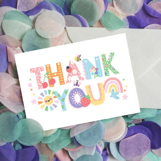 Cartão De Agradecimento Obrigado pelo Aniversário Floral Pastel de Primave