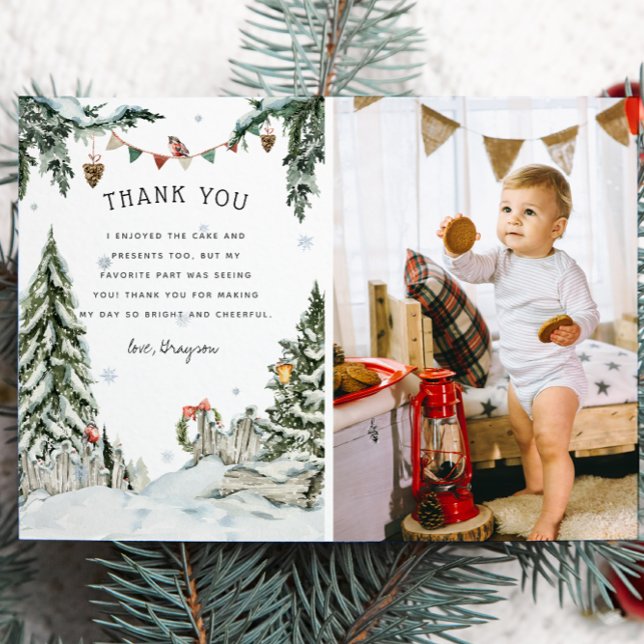 Cartão De Agradecimento Obrigado pelo Aniversário no Encantado Bosque de I (Criador carregado)