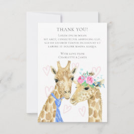 Cartão De Agradecimento Obrigado pelo Casamento da Girafa