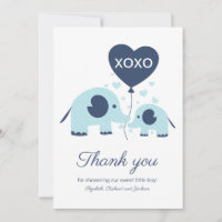Obrigado pelo Chá de Bebê do Menino do Elefante Az