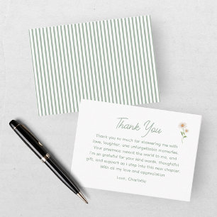 Cartão De Agradecimento Obrigado pelo Chá de Bebê Silly Goose Verde