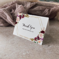 Obrigado pelo Chuveiro Nupcial Floral Borgonha Dou