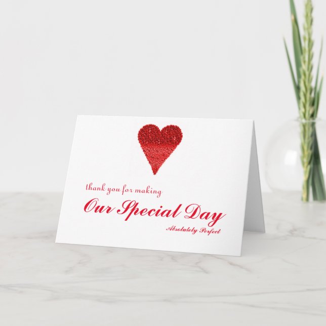 Cartão De Agradecimento Obrigado pelo dia especial com Bubbles Heart (Frente)