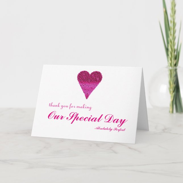 Cartão De Agradecimento Obrigado pelo dia especial com Bubbles Heart (Frente)