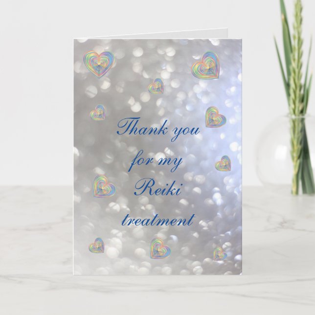 Cartão De Agradecimento Obrigado pelo meu tratamento de Reiki (Frente)