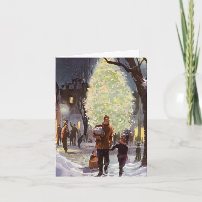 Cartão De Agradecimento Obrigado pelo Natal Antigo (Frente)