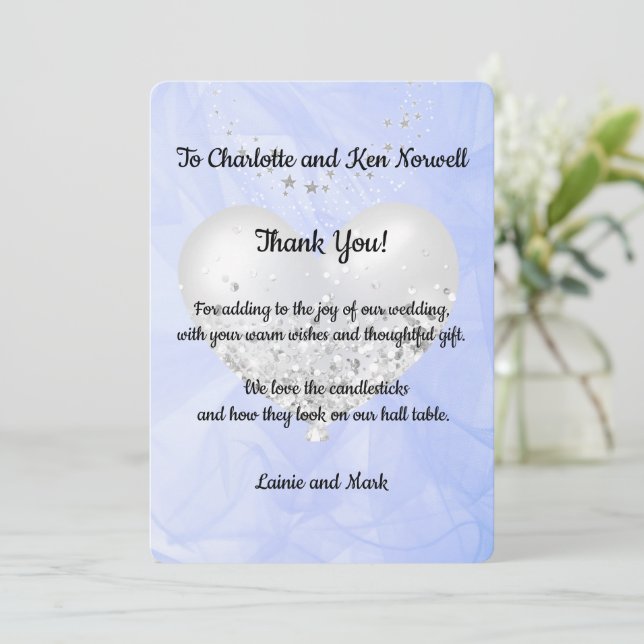 Cartão De Agradecimento Obrigado pelo presente de casamento 3 (Em pé/Frente)