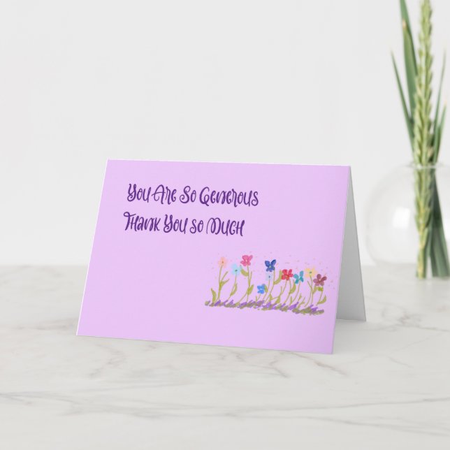 Cartão De Agradecimento Obrigado pelo presente de dinheiro (Frente)