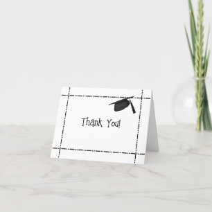 Cartão De Agradecimento Obrigado Pelo Presente De Graduação Com Boné Preto