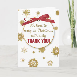 Cartão De Agradecimento Obrigado Pelo Presente De Natal, Flocos De Neve Do