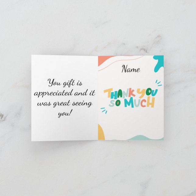 Cartão De Agradecimento Obrigado pelo presente do bebê! (Interior)