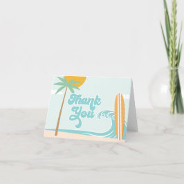 Cartão De Agradecimento Obrigado pelo Primeiro Aniversário de Surfe The Bi