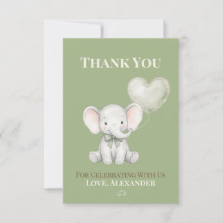 Cartão De Agradecimento Obrigado pelo Primeiro Aniversário do Elefante Ver