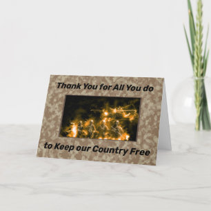 Cartão De Agradecimento Obrigado pelo Serviço de Pessoa em Militares