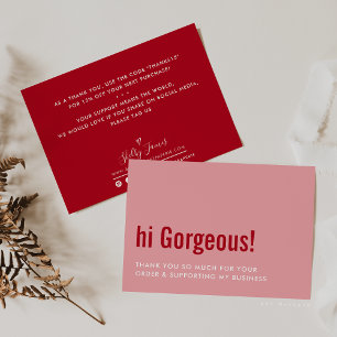 Cartão De Agradecimento OBRIGADO PELO SEU PEDIDO, divertido inserir vermel