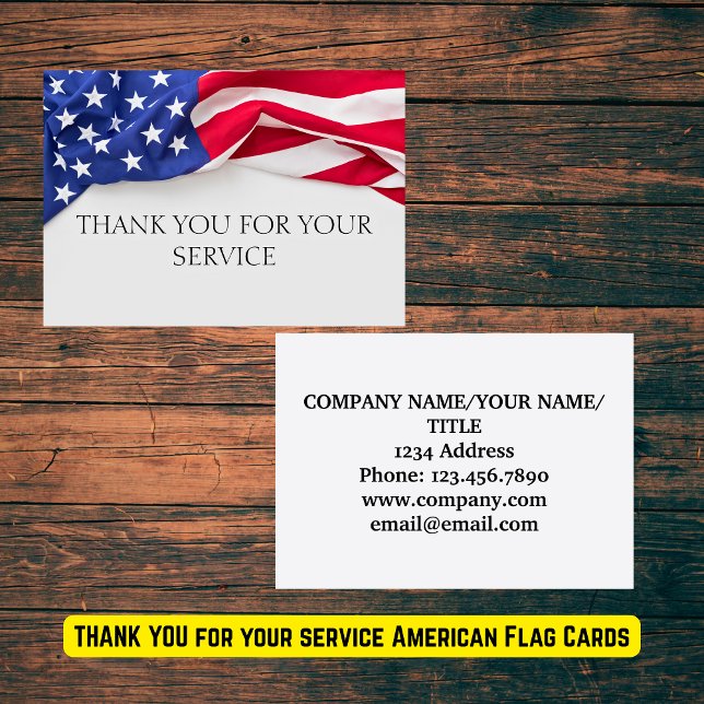 Cartão De Agradecimento OBRIGADO pelo seu serviço American Flag Cards (THANK YOU for your service American Flag Cards
)