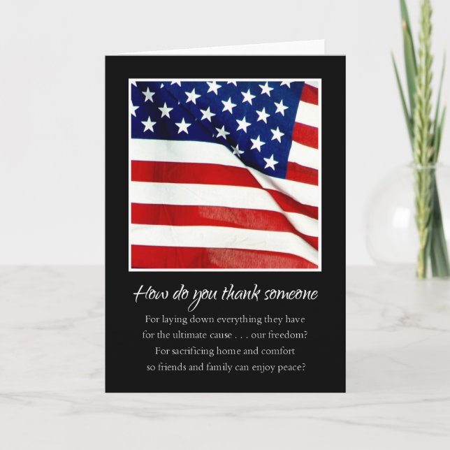 Cartão De Agradecimento Obrigado pelo seu serviço militar Obrigado (Frente)