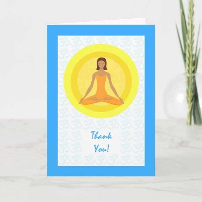 Cartão De Agradecimento Obrigado pelo Yoga Instutor, Yoga Pose Design (Frente)
