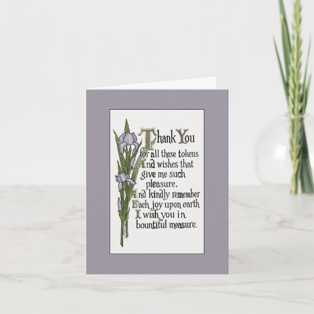 Cartão De Agradecimento Obrigado pelos seus bons desejos (Frente)