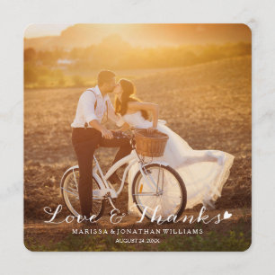 Cartão De Agradecimento Obrigado pequeno doce do casamento do coração vo