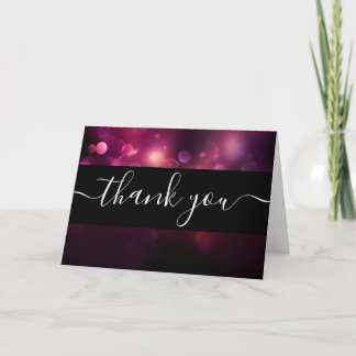 Cartão De Agradecimento Obrigado Personalizado Bonito Rosa Escuro Brilho B
