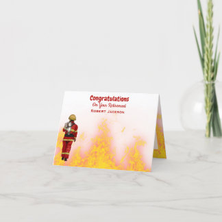 Cartão De Agradecimento Obrigado Personalizado de Aposentação de Bombeiros