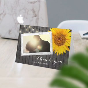 Cartão De Agradecimento Obrigado personalizado de casamento com foto de gi