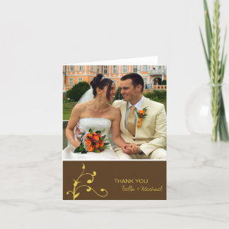 Cartão De Agradecimento Obrigado personalizado de fotografia marrom da pri