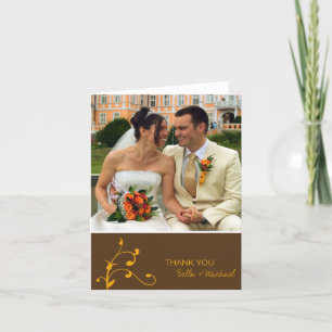 Cartão De Agradecimento Obrigado personalizado de fotografia marrom da pri