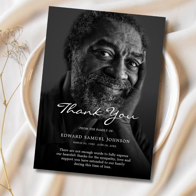 Cartão De Agradecimento Obrigado Personalizado Simpatia Fotográfica Funera (Sympathy Thank You Custom Photo)