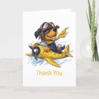 Cartão De Agradecimento Obrigado Piloto De Cão Rottweiler