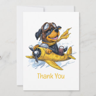 Cartão De Agradecimento Obrigado Piloto De Cão Rottweiler
