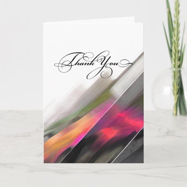 Cartão De Agradecimento Obrigado. Pintura de Abstrato moderno (Frente)