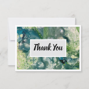Cartão De Agradecimento Obrigado Placa Plana 3,5" x 5" - Multi Verde