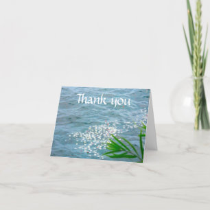 Cartão De Agradecimento Obrigado Plumerias no oceano