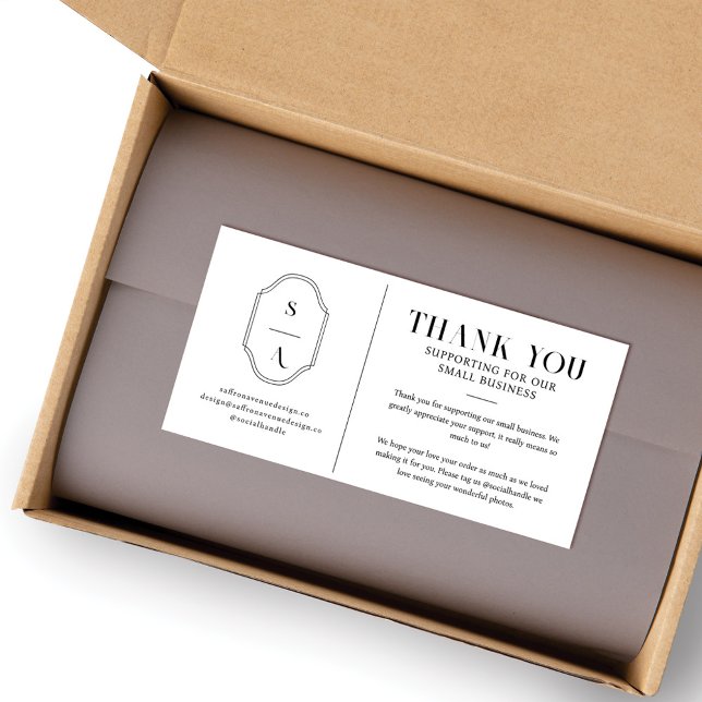 Cartão De Agradecimento Obrigado por apoiar o nosso Monograma para Pequena (Criador carregado)