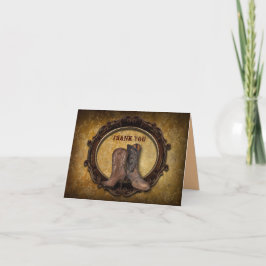 Cartão De Agradecimento obrigado por casamento rústico western country cau